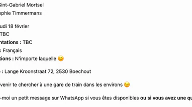 Présentation scolaire en Flandre: 24 septembre